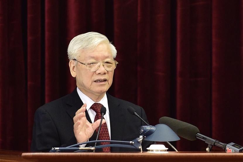 Tổng Bí thư Nguyễn Phú Trọng vừa thay mặt Bộ Chính trị ký ban hành Nghị quyết 41 ngày 10/10/2023 về xây dựng và phát huy vai trò đội ngũ doanh nhân Việt Nam trong thời kỳ mới - Ảnh: VGP.