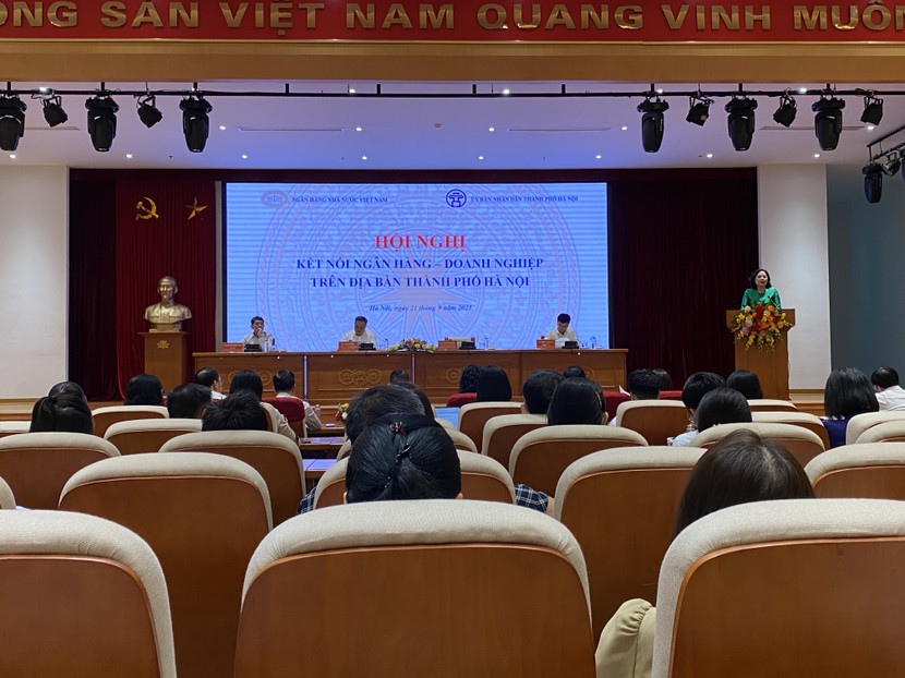 Toàn cảnh Hội nghị Kết nối Ngân hàng – Doanh nghiệp, trên địa bàn thành phố Hà Nội.
