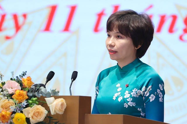 Bà Phạm Thị Nhung, Phó Tổng Giám đốc ngân hàng VPBank(Ảnh: VGP).